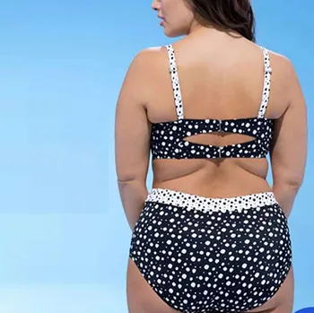 Two pieces swimsuit 2019 tankini kokarda plus size Swimsuit kobiety high waist Dot print backless female separate maillot de bain