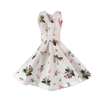 Biała moda lalka sukienka dla Barbie kwiatowe sukienki stroje dla 11.5