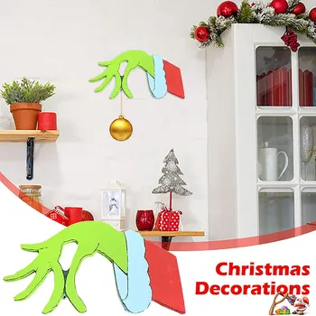 Christmas Thief Hand Cut Out Christmas Thief Grinch Hand Decorations Thief Hand Decal Wall Stickers Home Wall Home DecorationBV7