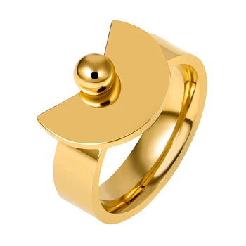 MSX moda geometryczne pierścienie ze stali nierdzewnej punk gothic panie Kobiece pierścień różowe złoto srebro złoto tytanu palec pierścień kobiet