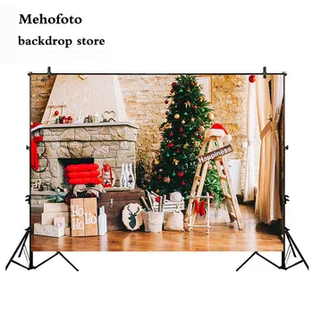 Mehofoto boże Narodzenie tło dla zdjęcia kominek photo booth tło Wideo rodzina Świąteczna impreza tematyczna dekoracja 151