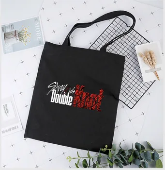 [MYKPOP]Stray Kids Canvas Bag Casual Shopping Bag with Zipper KPOP Fans Collection SA20062701