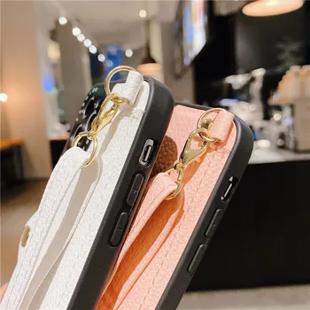 Luksusowy portfel liczi wzór skórzane etui dla telefonu iphone 11 11Pro XS Max SE XR X 8 7 Plus ładny koperta przewodnik pasek pokrywa